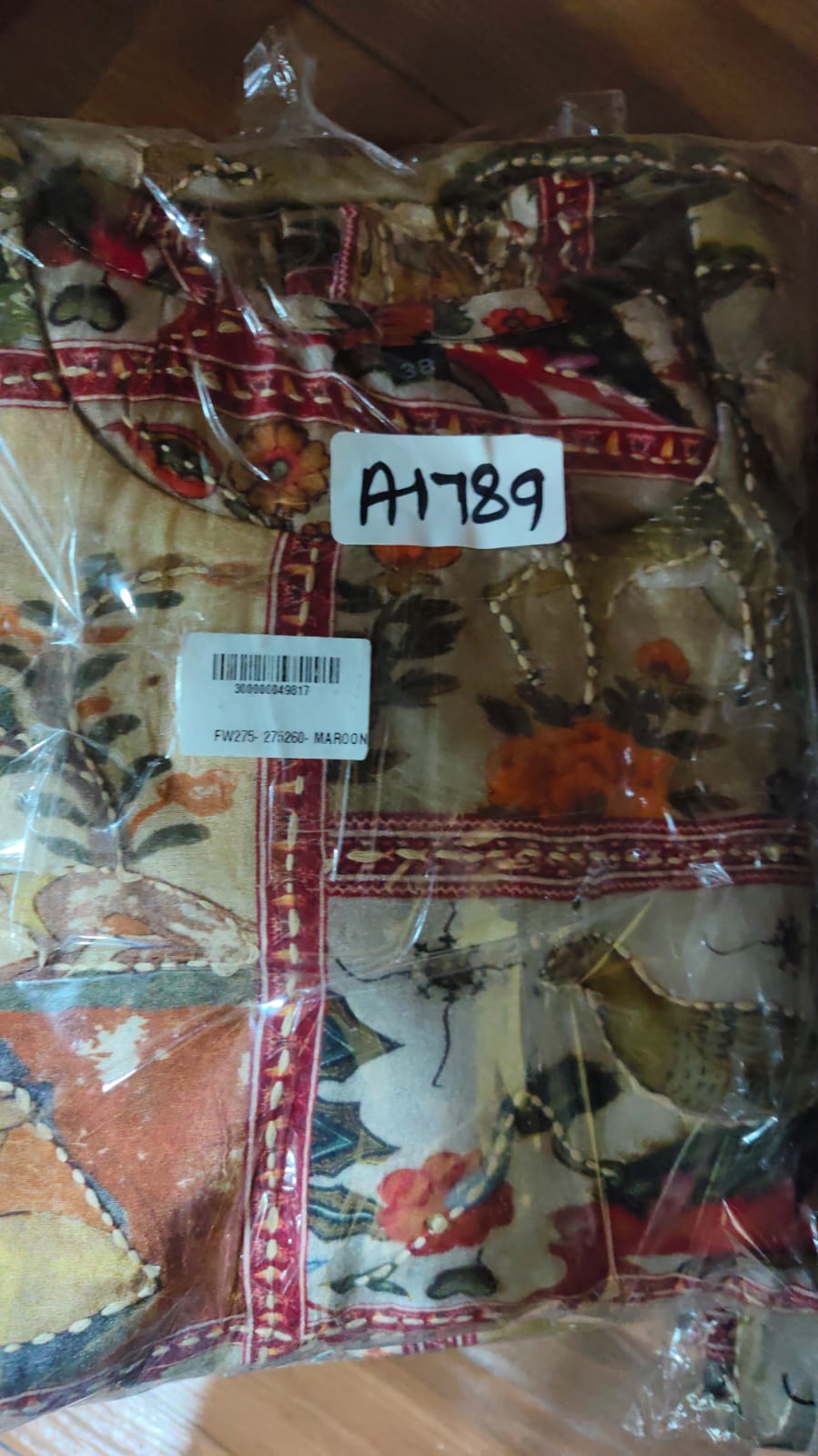 Cotton muslin full katha two piece cordset with lining (A1789)