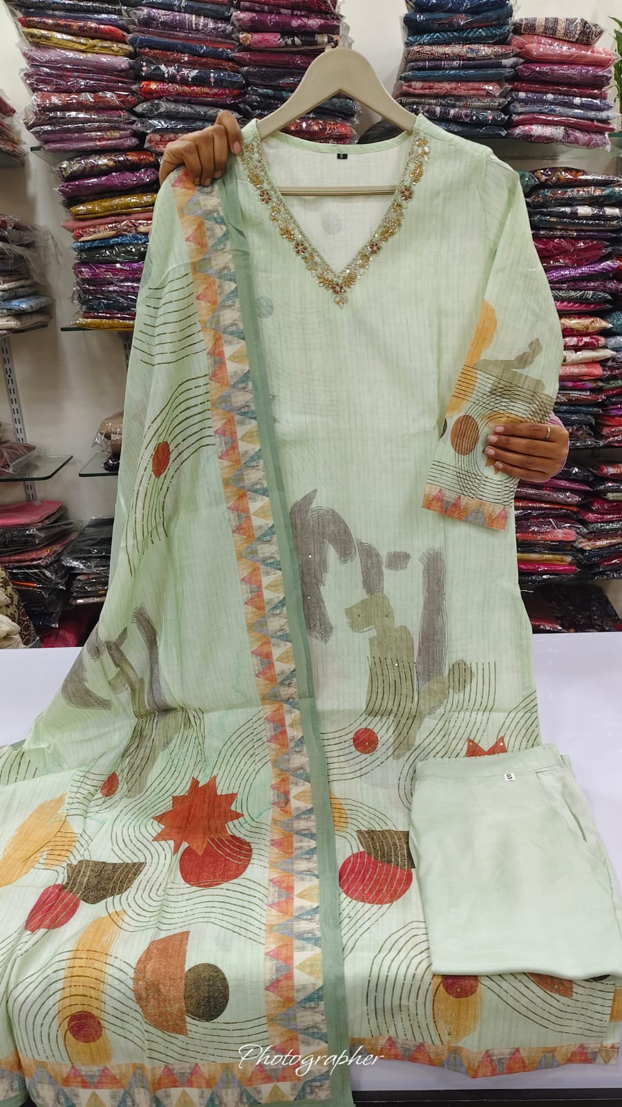 Pure Muslin three piece set (A1873)
