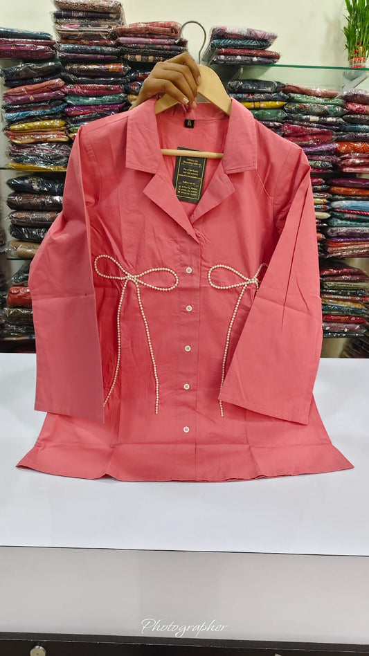 Pink top with pearl work (A1925)