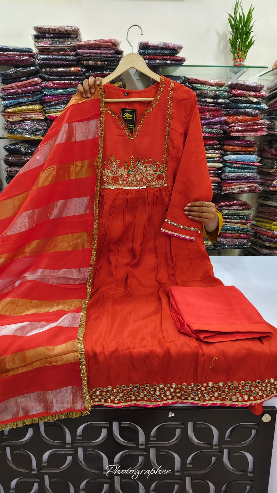 Pure silk with lining three piece set (A1999)