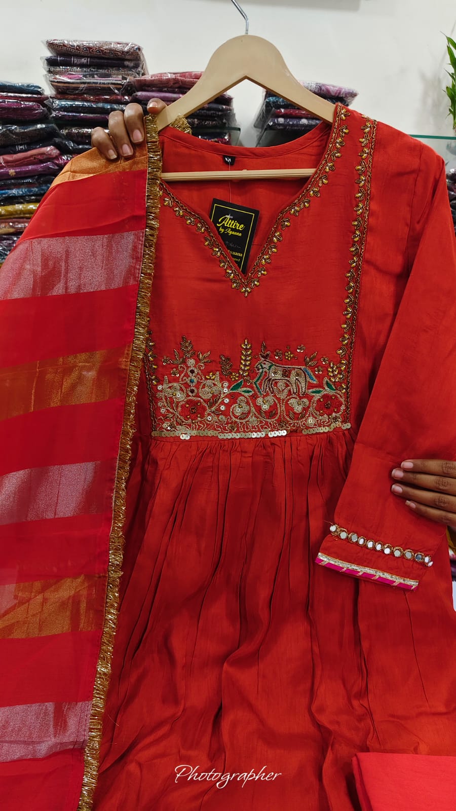Pure silk with lining three piece set (A1999)