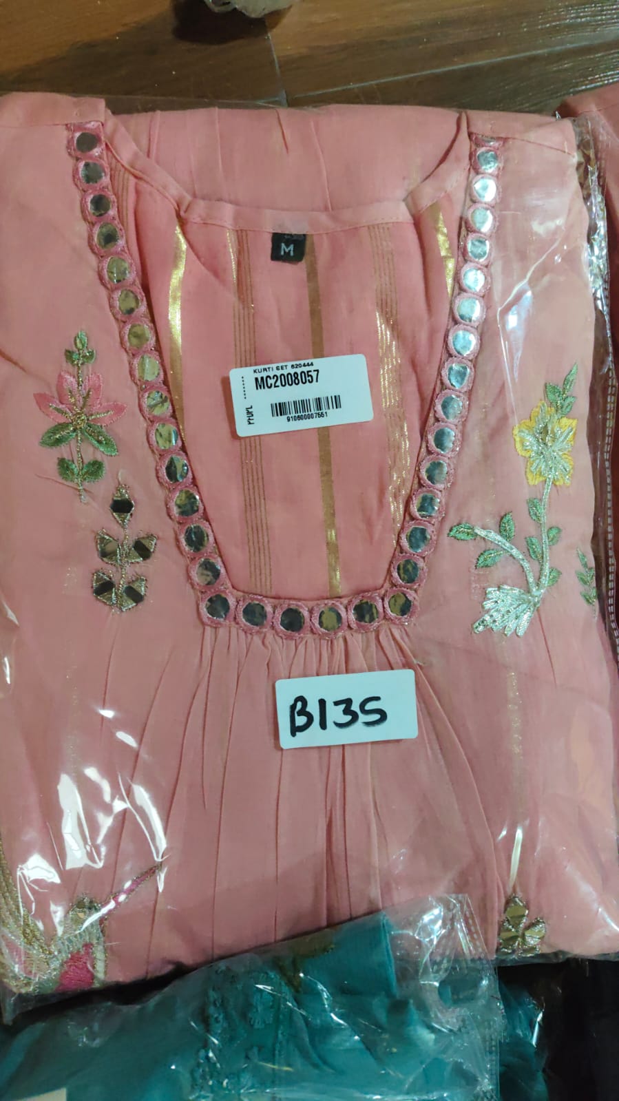 Pink Chanderi three piece set (B135)