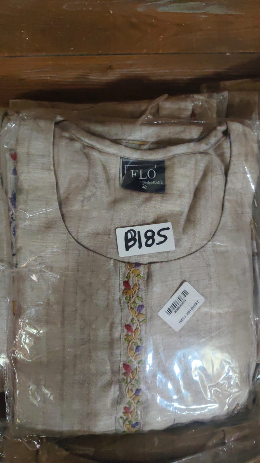 Jamdani with hand work mul cotton lining three piece set    (B185)