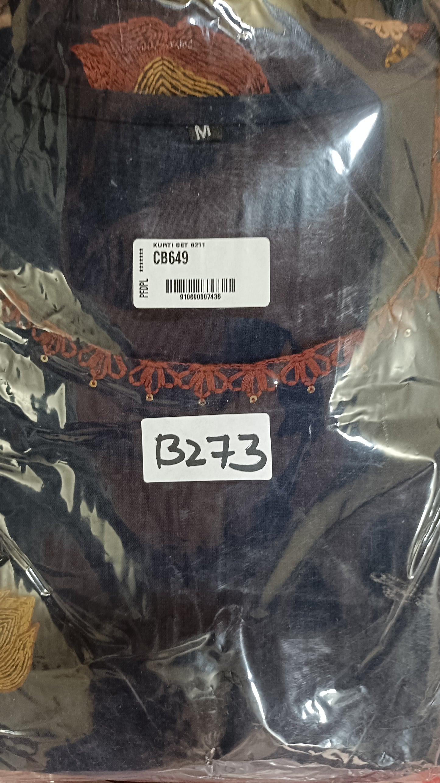 Pure cotton fully embroidered three piece set (B273)