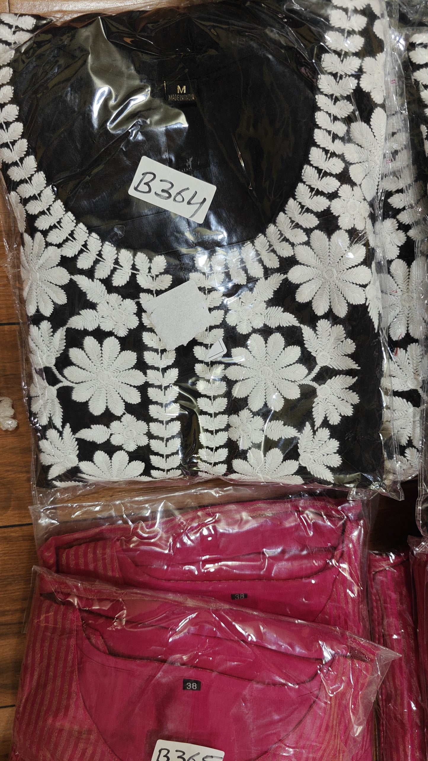 Black chikankari pure cotton three piece set (B364)