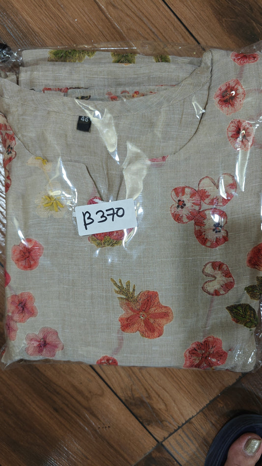 Soft chanderi with full katha work beautiful three piece set (B370)