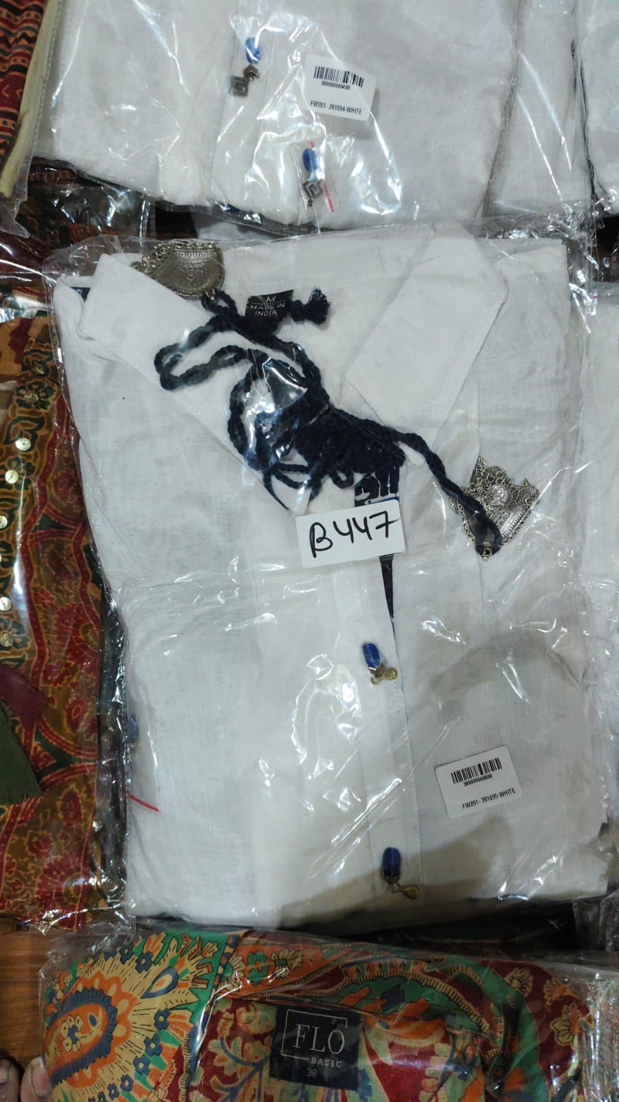 Pure muslin kaftan set with neck piece smart two piece cordset (B447)