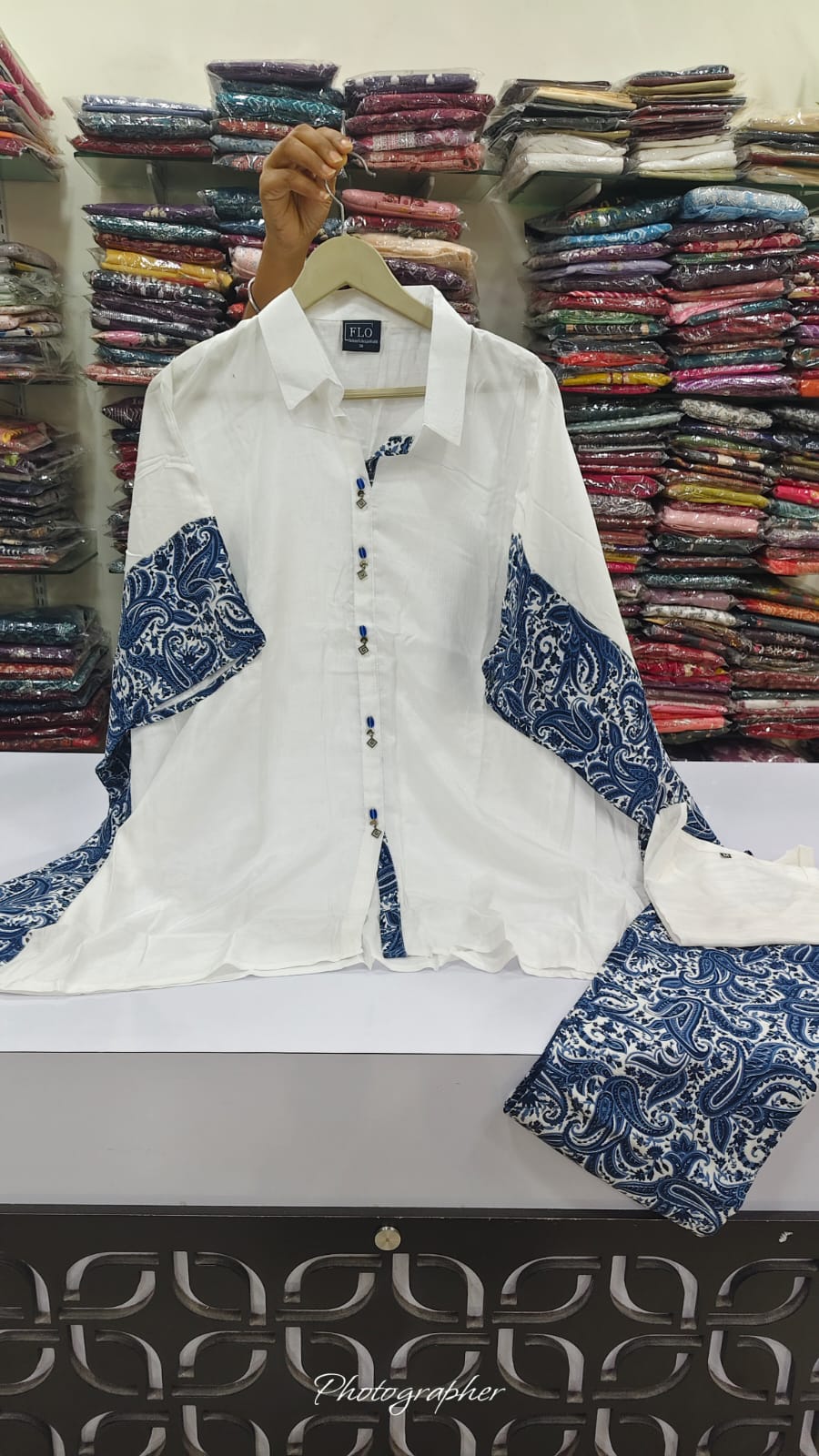 Pure muslin two piece kaftan set (B446)