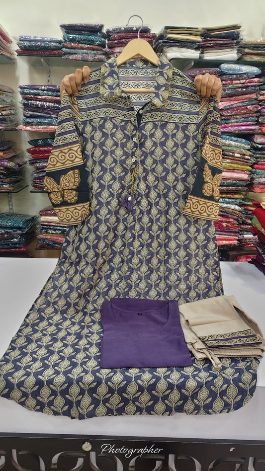 Pure mul chanderi with inner smart two piece cordset (B456)