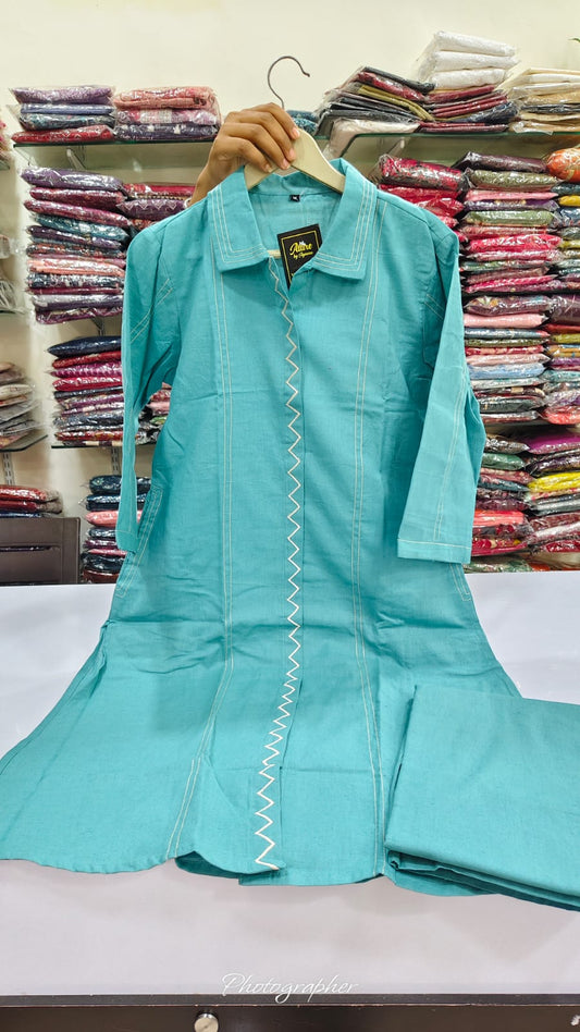Cotton linen smart two piece cordset (B640)