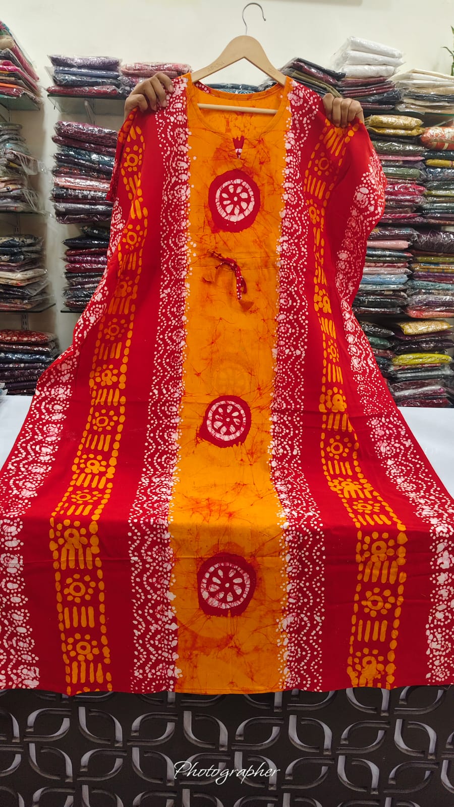 Cotton kaftan gown free size till 46 (B710)