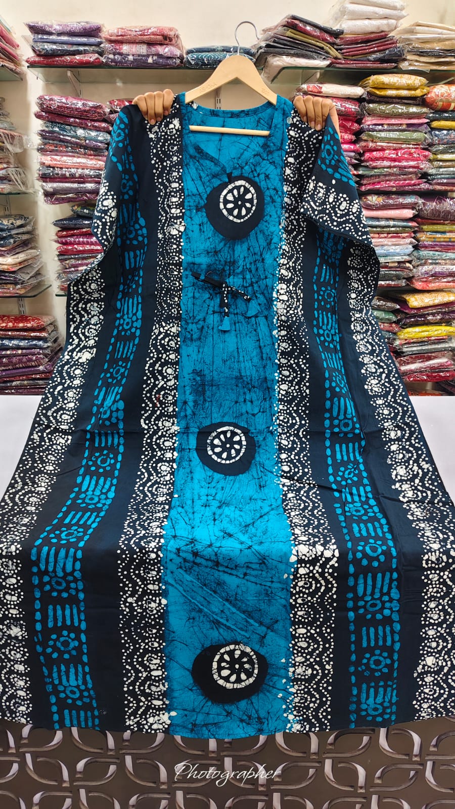 Cotton kaftan gown free size till 46 (B710)