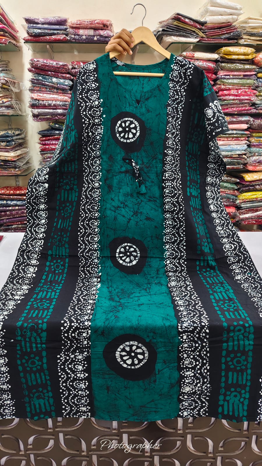 Cotton kaftan gown free size till 46 (B710)