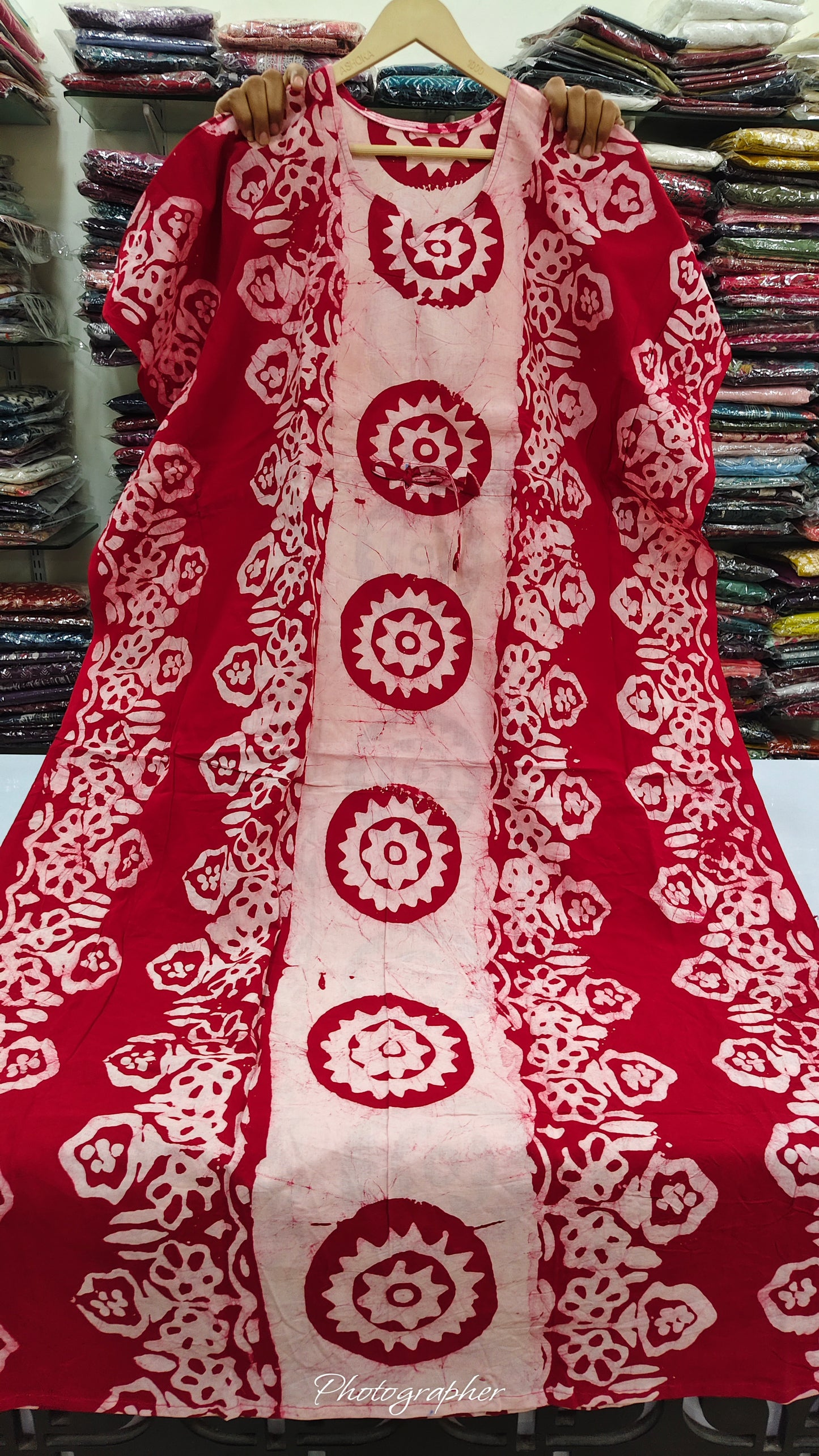 Cotton kaftan gown free size upto 46 size (B714)