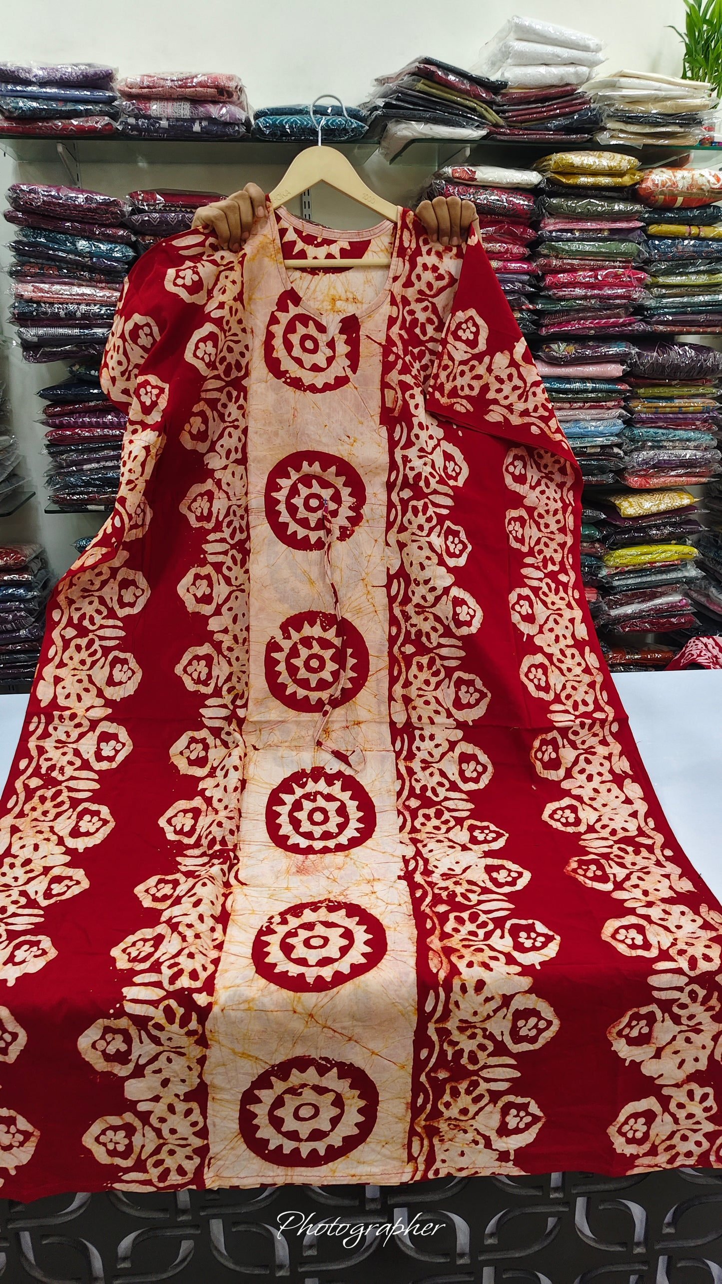 Cotton kaftan gown free size upto 46 size (B714)