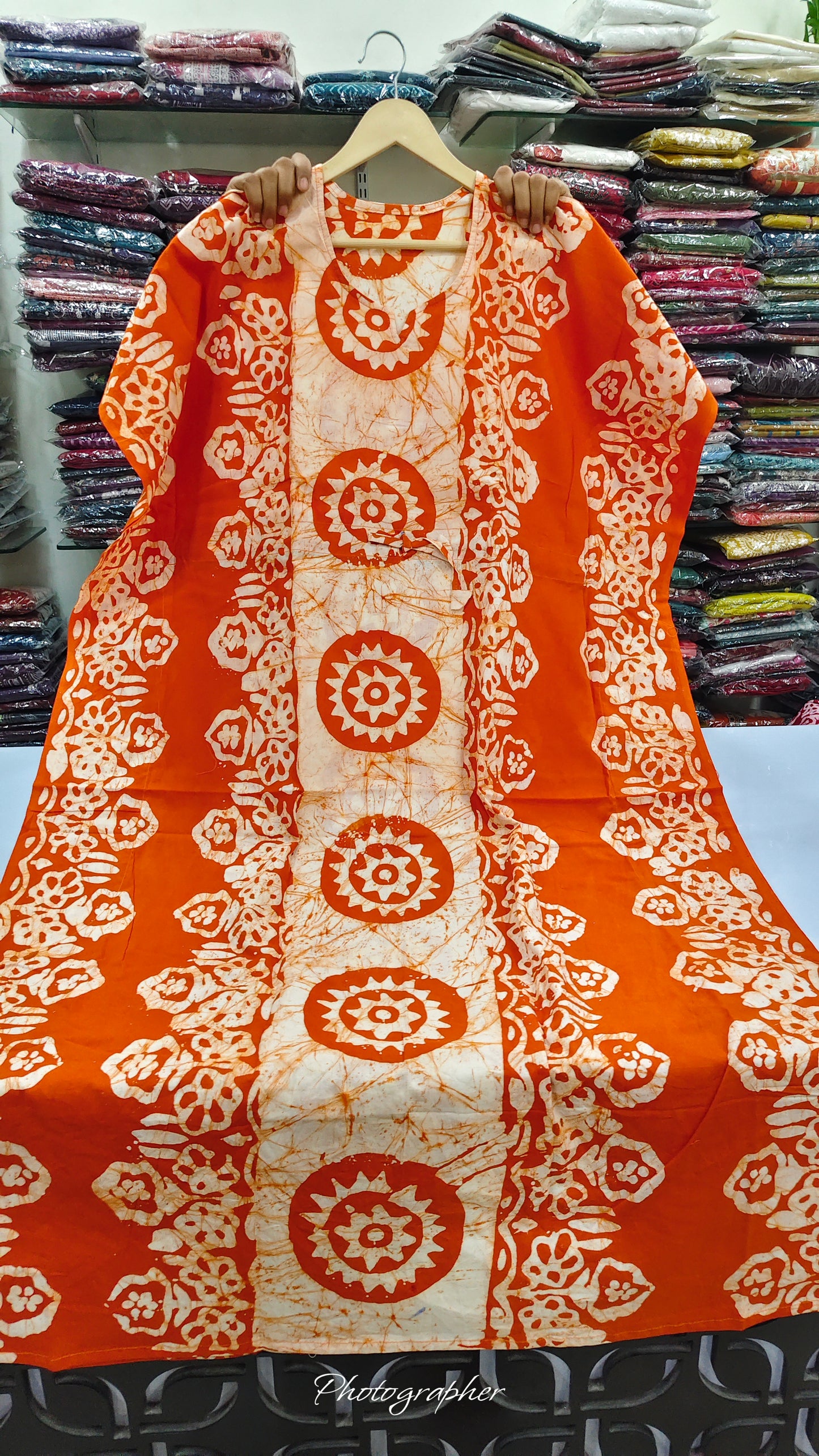 Cotton kaftan gown free size upto 46 size (B714)