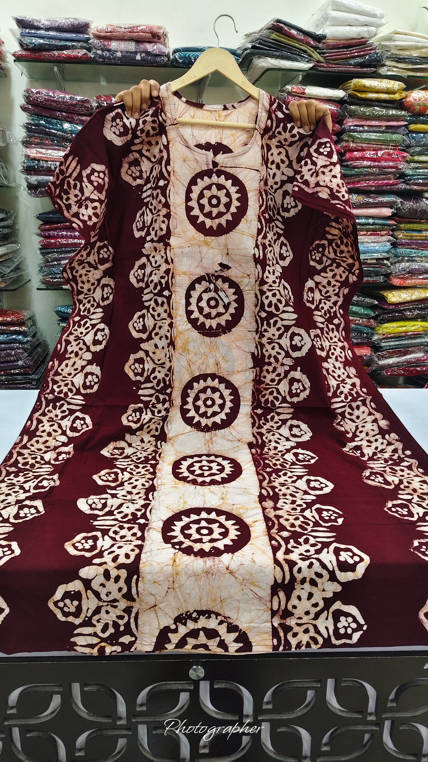 Cotton kaftan gown free size upto 46 size (B714)