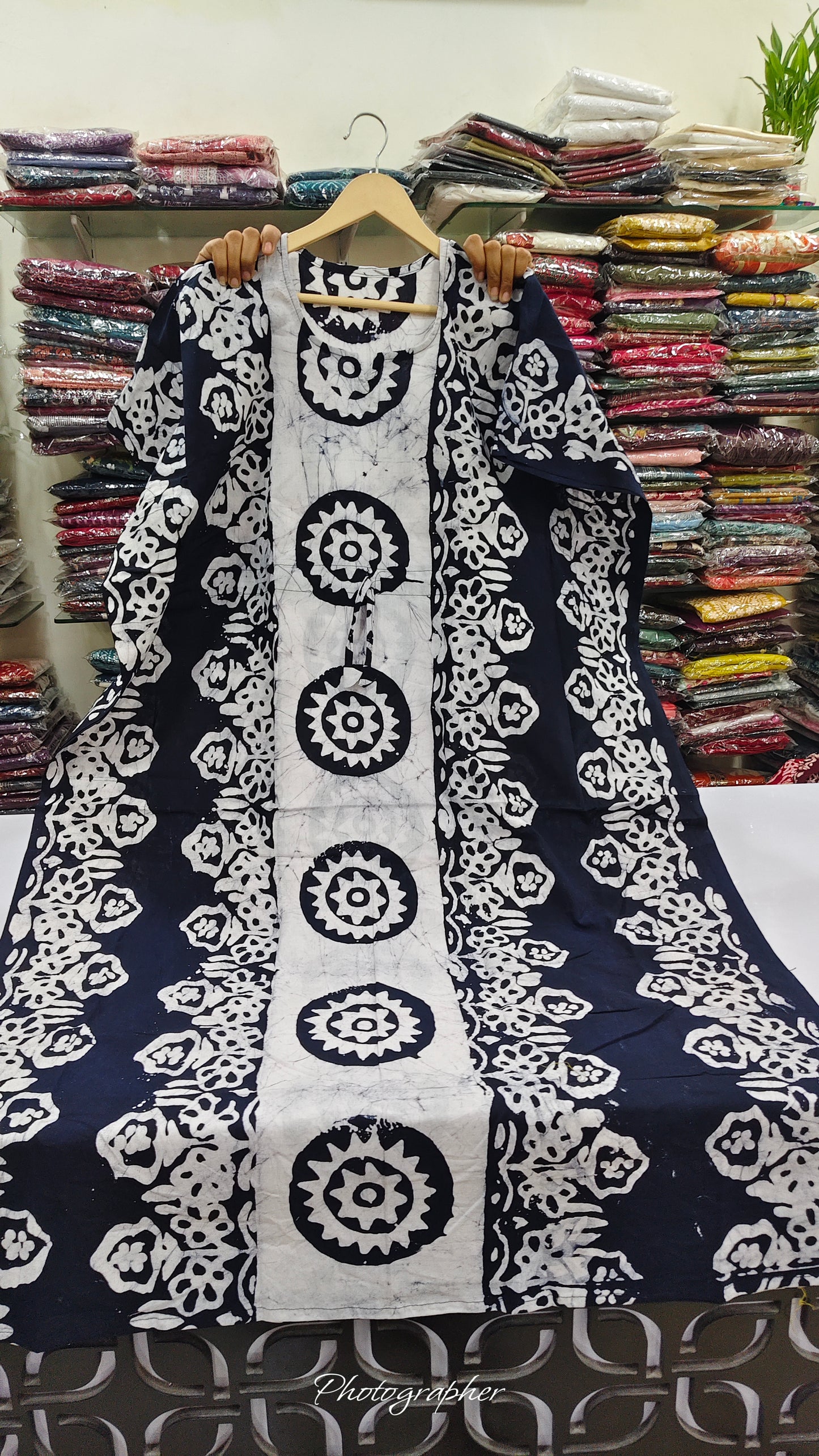 Cotton kaftan gown free size upto 46 size (B714)