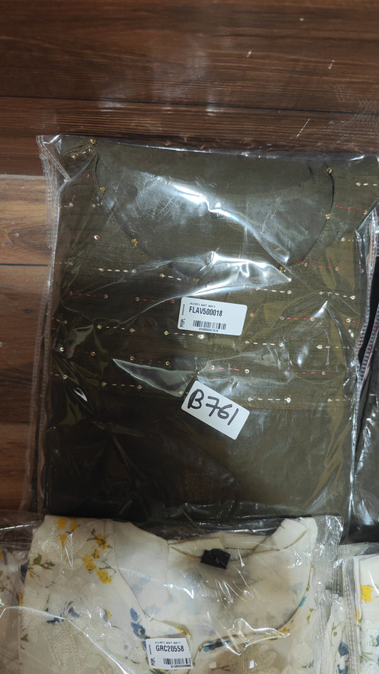 Dark green pure cotton three piece set (B761)