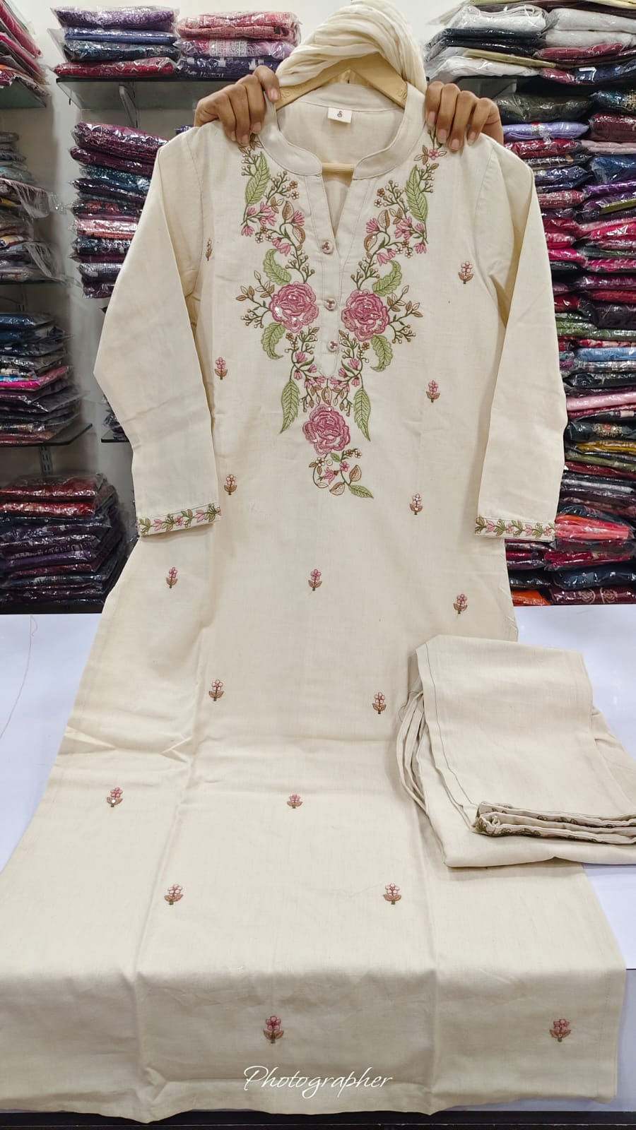 Handloom cotton three piece set (B765)