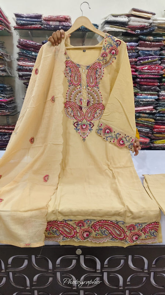 Cotton with lining three piece set (B767)