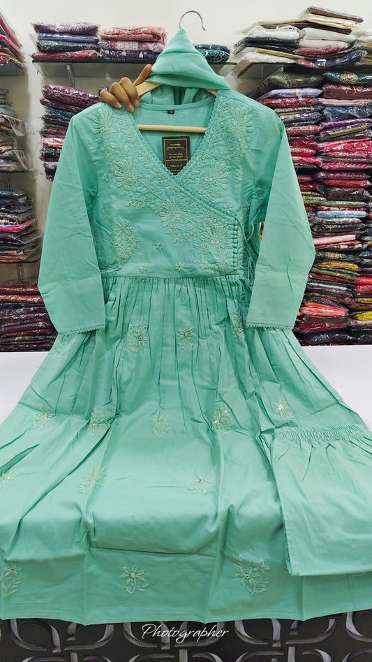 Cotton chikankari three piece set (B492)