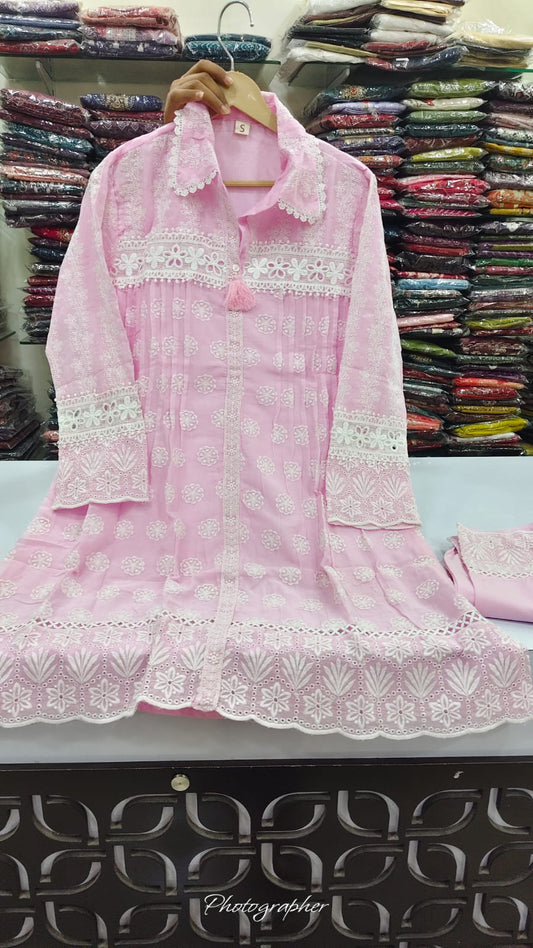 Cotton chikankari two piece cordset (B800)