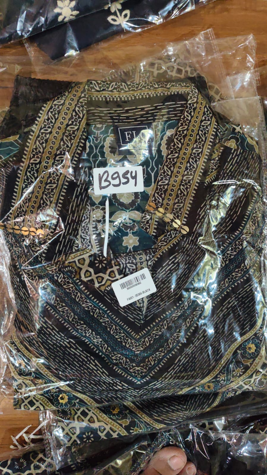 Pure crape Ajrakh print two piece cordset (B954)