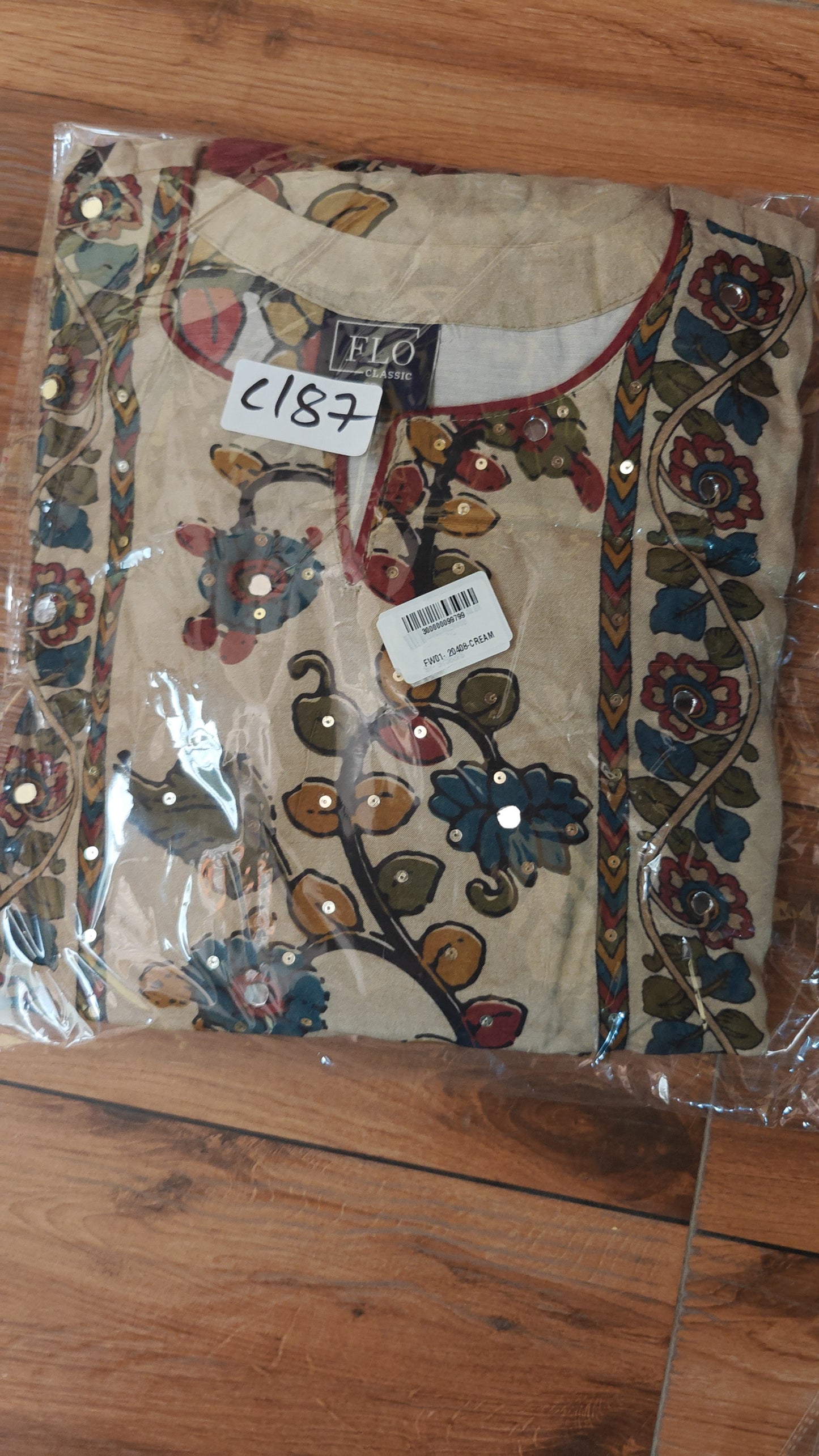 Pure muslin silk kalamkari dupatta three piece set (C187)