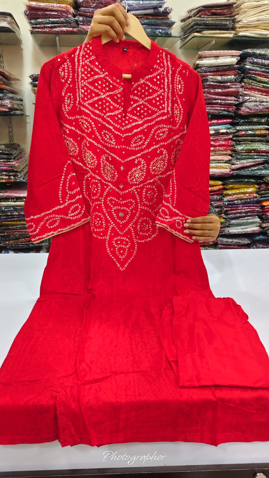 Natural crape bandani print smart two piece cordset (C340)