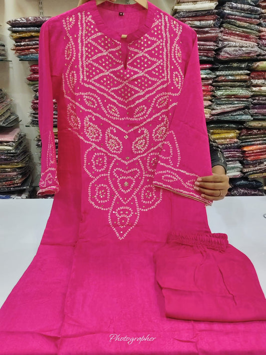 Natural crape bandani print smart two piece cordset (C339)