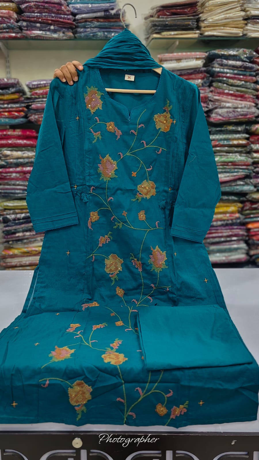 Silly cotton fully embroidered three piece set (C315)