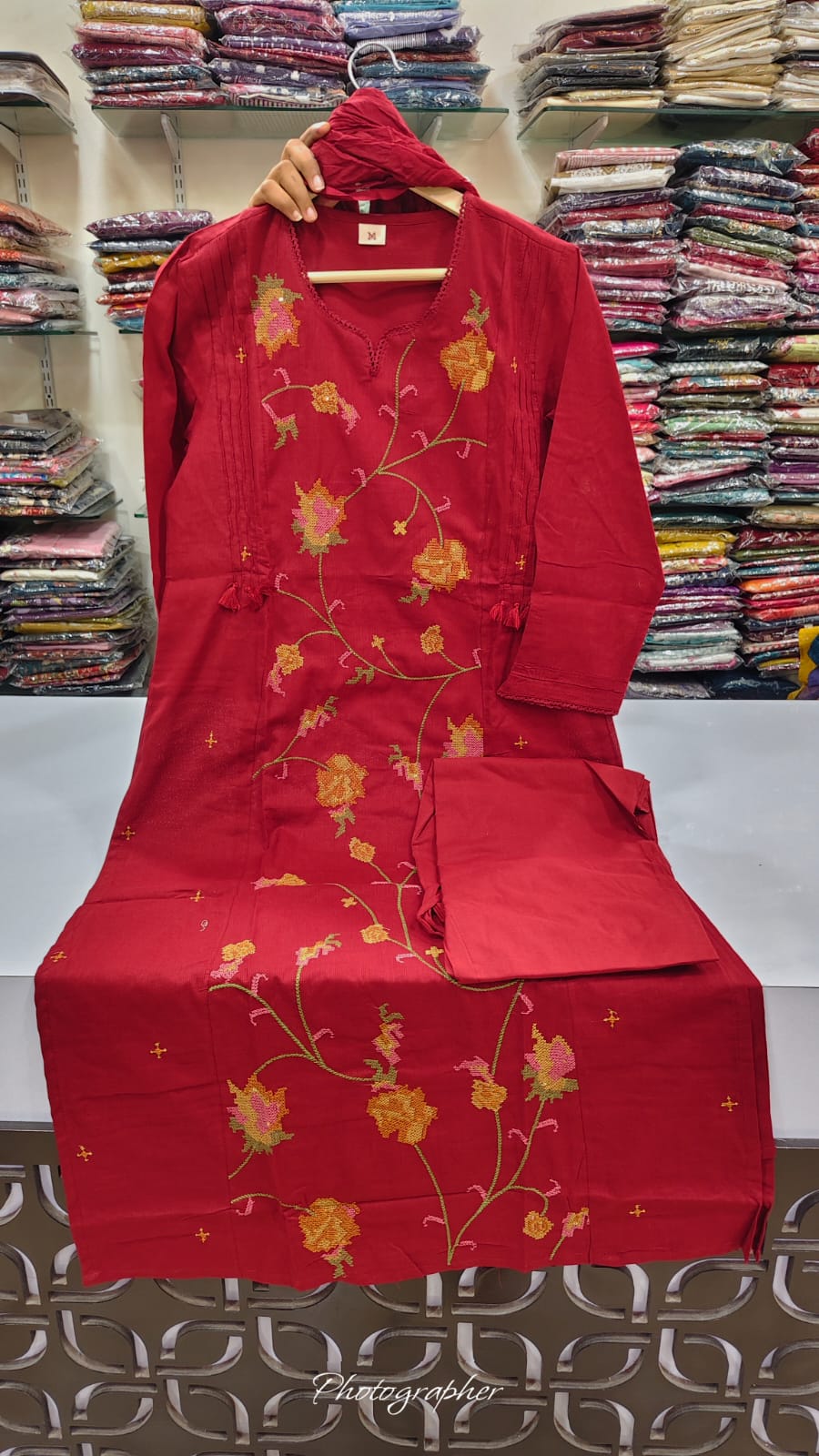 Pure cotton fully embroidered three piece set (C314)