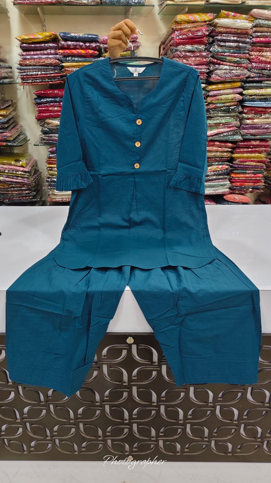 Solid colour with farshi smart two piece cordset (C371)