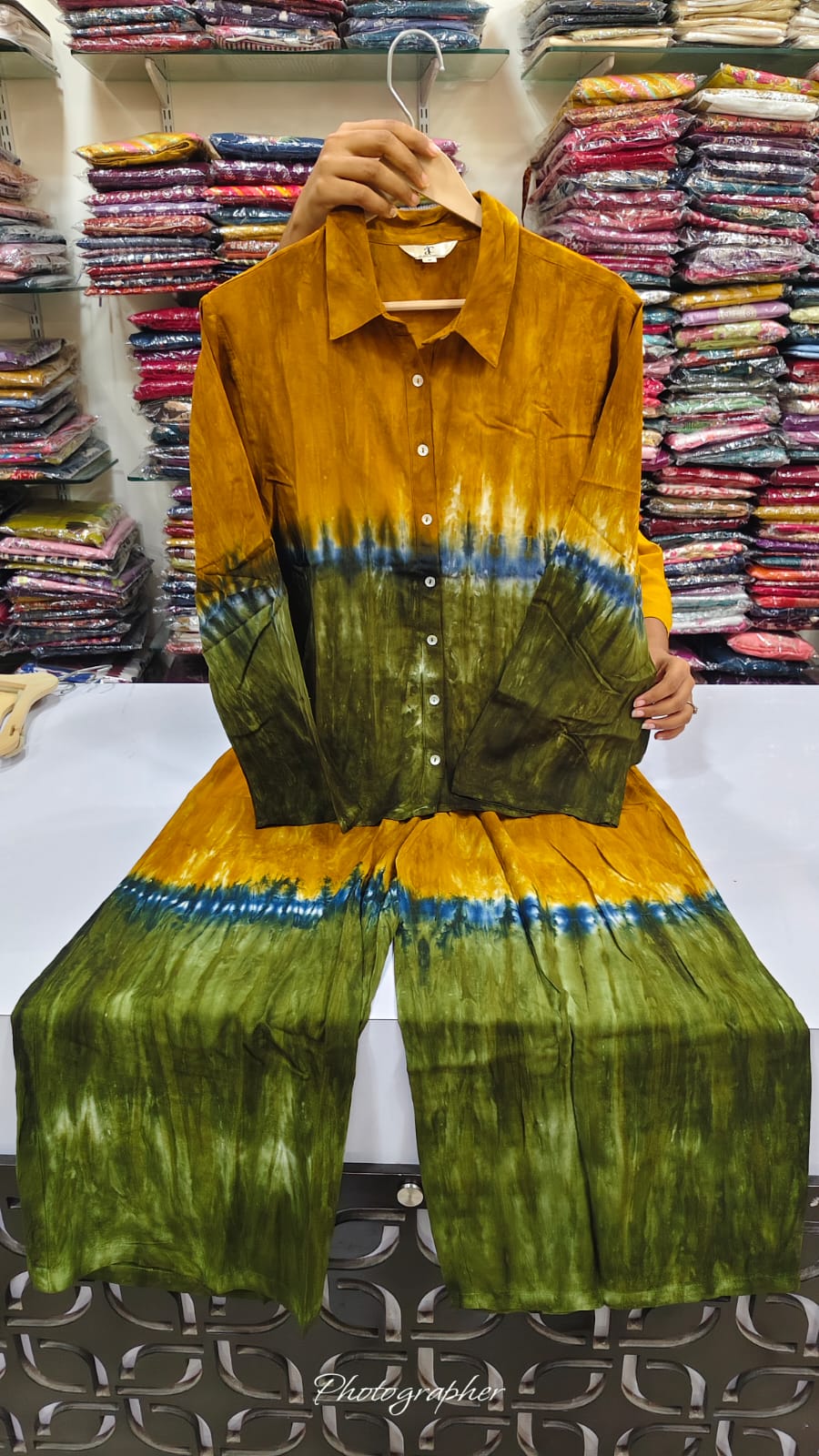 Shibori pure cotton smart two piece cordset (C372)