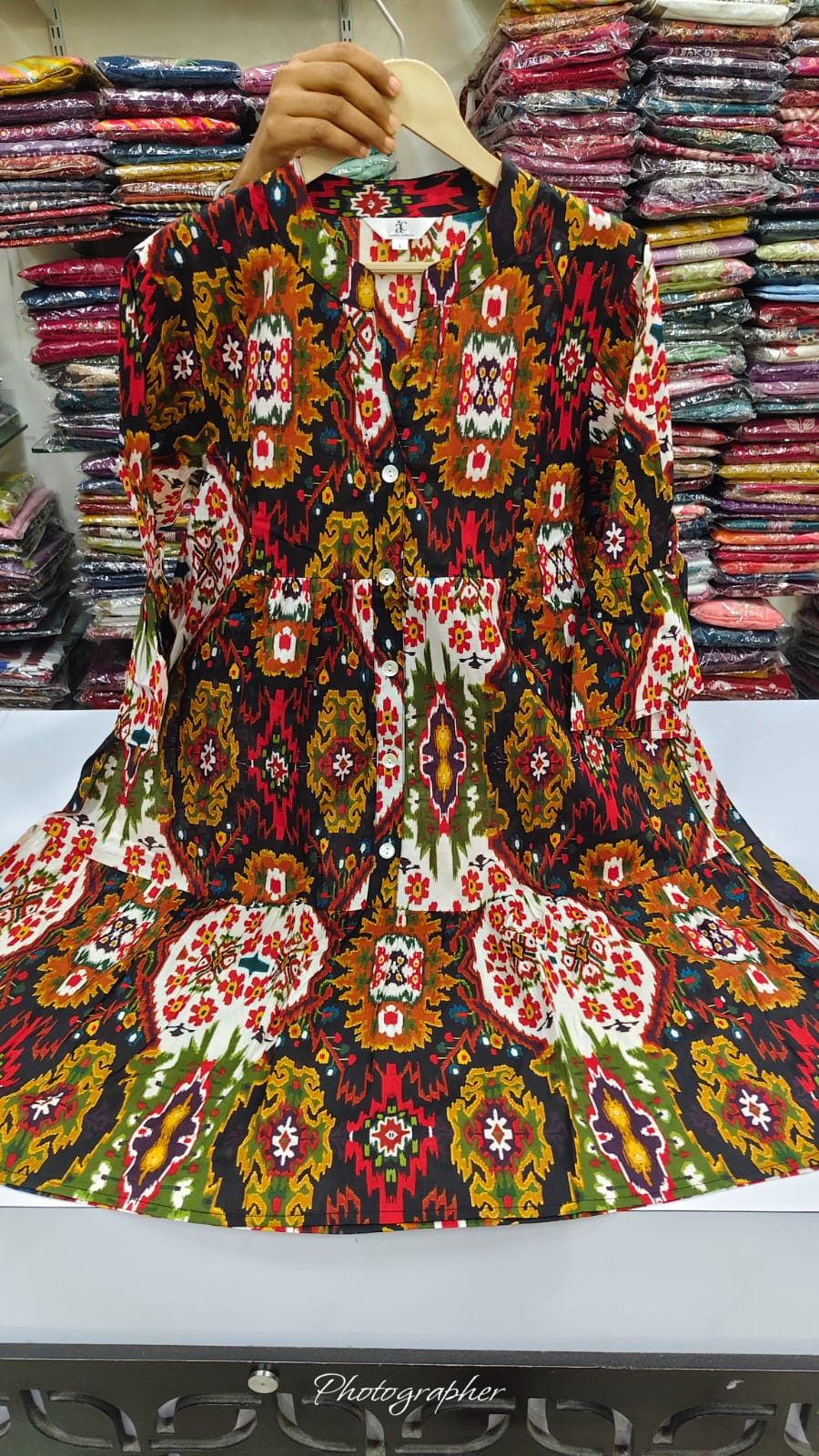 Pure cotton one piece dress (C374)