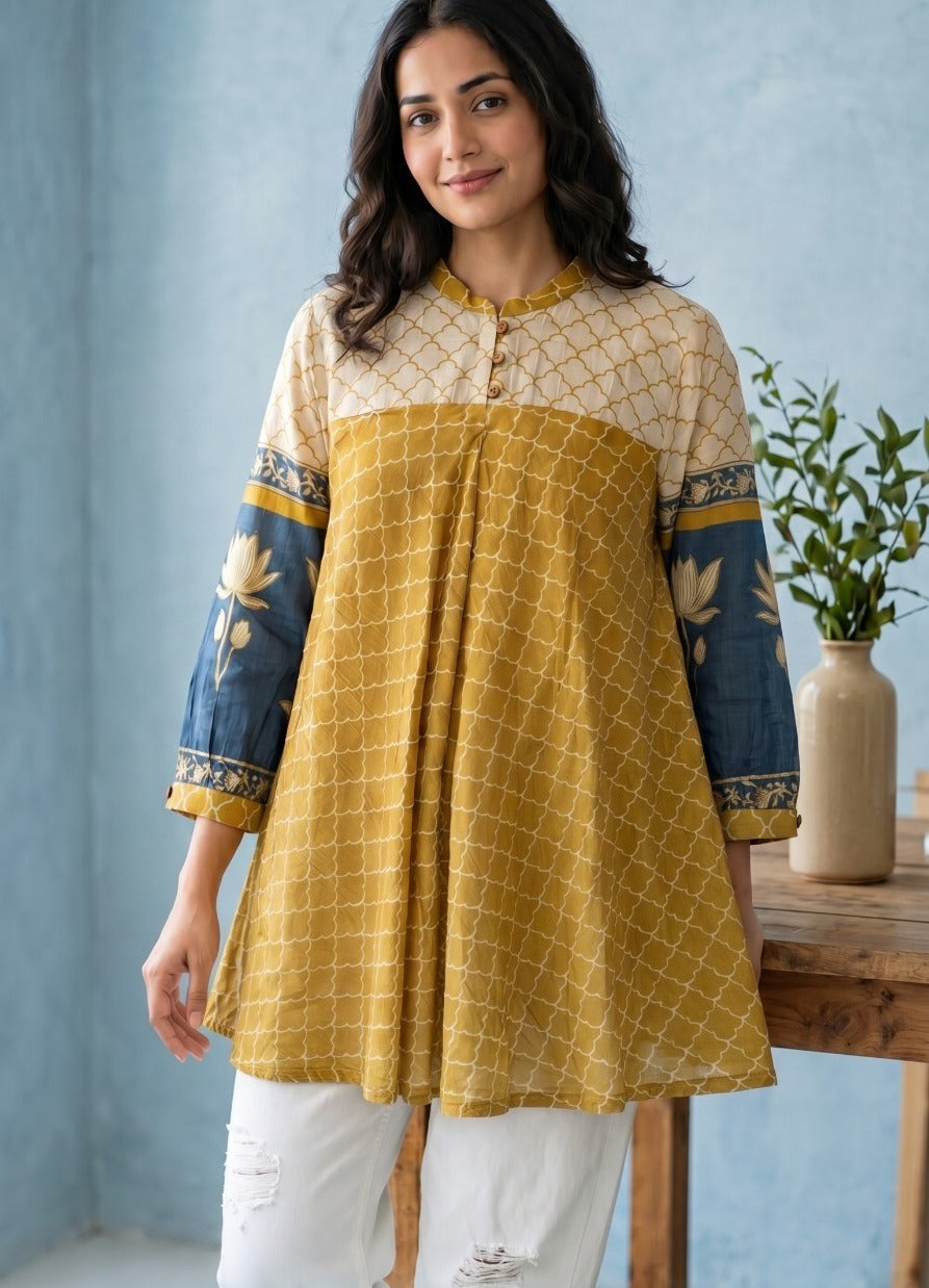 Mul chanderi smart top (C415)
