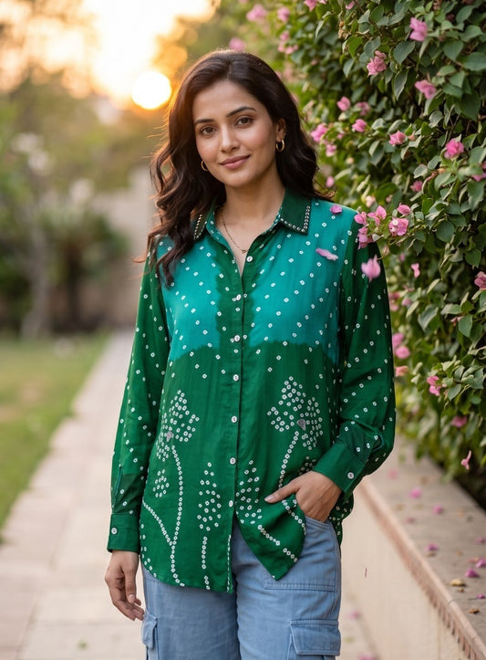 Natural crape omare smart shirt (C413)