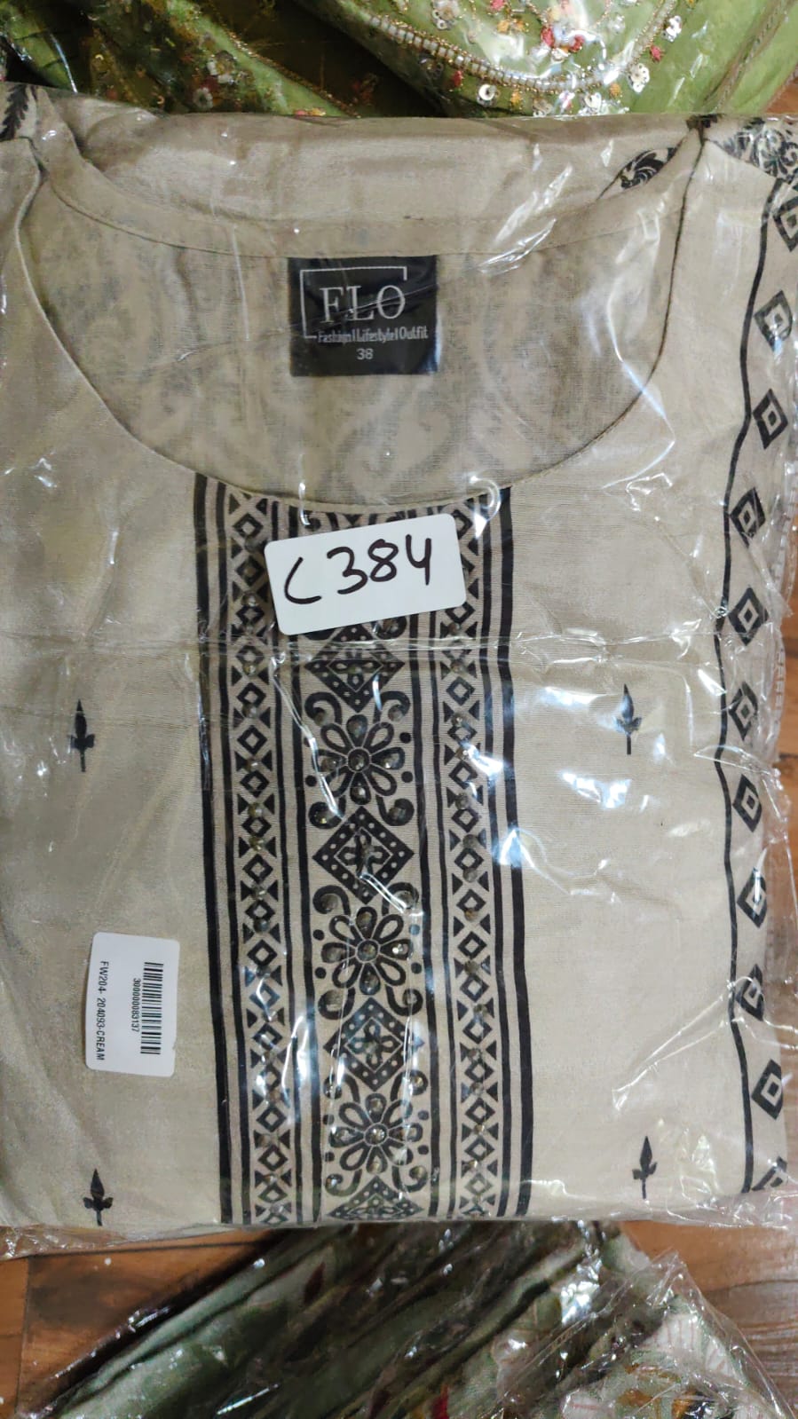 Soft mul silk with lining three piece set (C384)