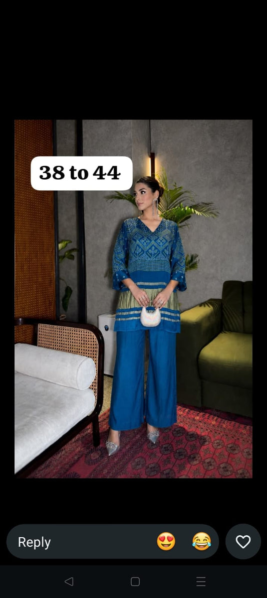 Pure gaji silk with lagdi border smart two piece cordset (C465)