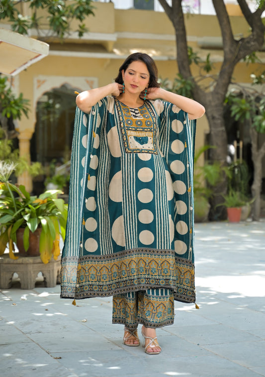 Smart crape two piece kaftan set,(C446)