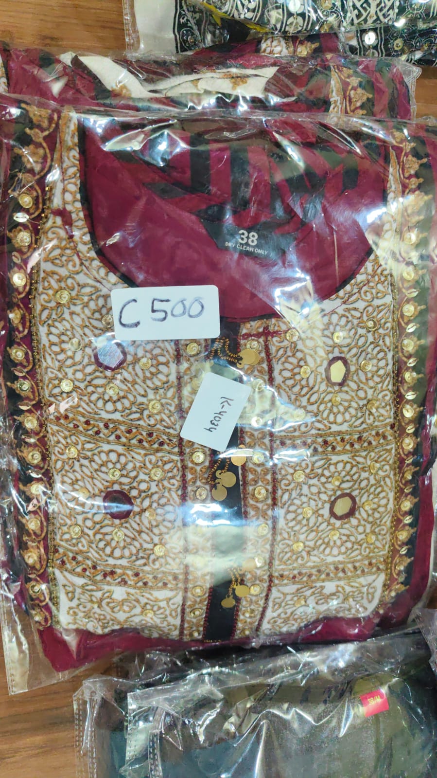Natural crape with lining smart three piece set (C500)