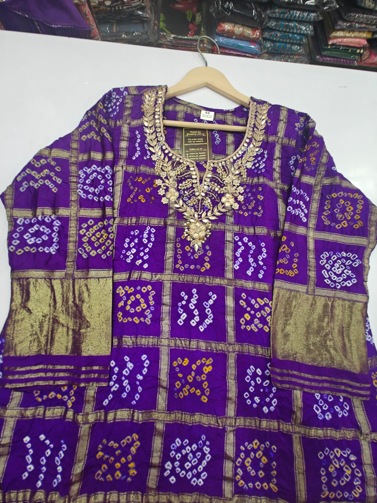 Bandani ghatchola with lagadi border three piece set (C793) (front and back with lagdi border)