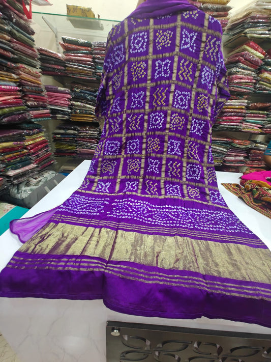 Bandani ghatchola with lagadi border three piece set (C793) (front and back with lagdi border)