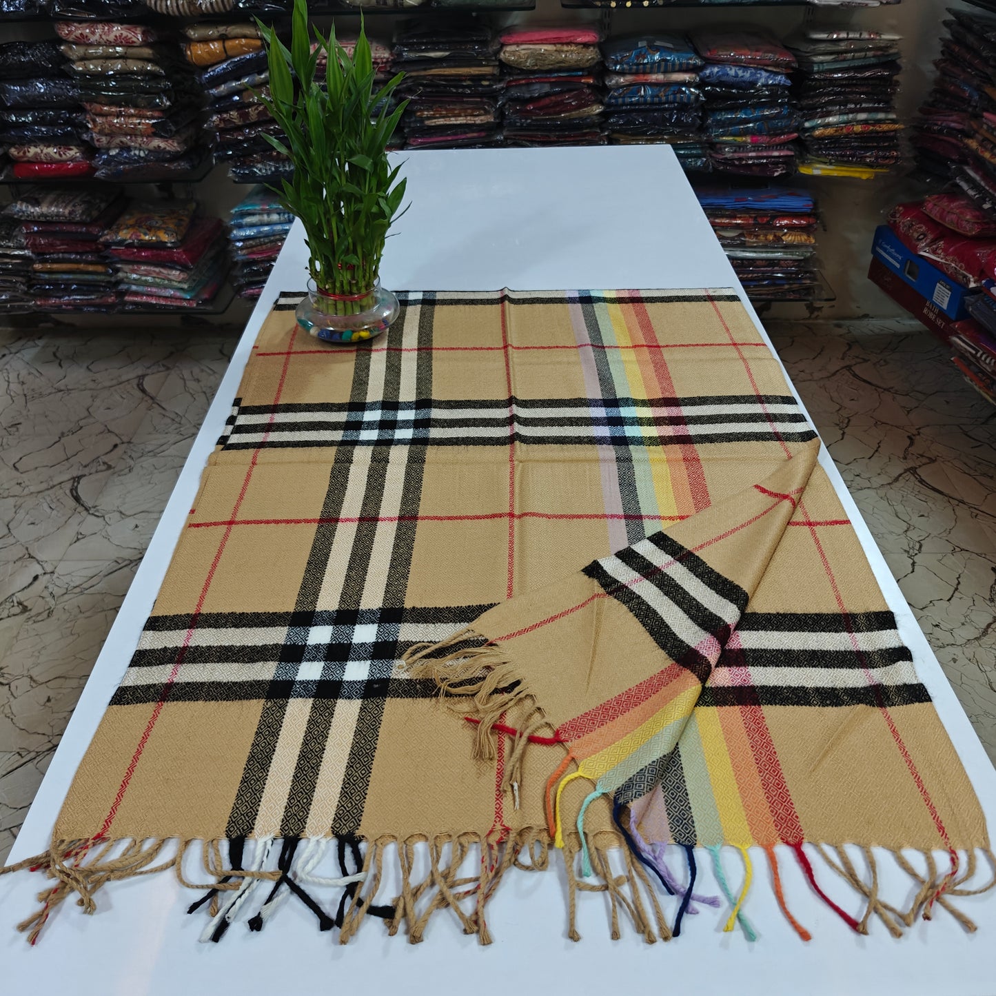 Pure imported Burberry print warm stole (Z17)