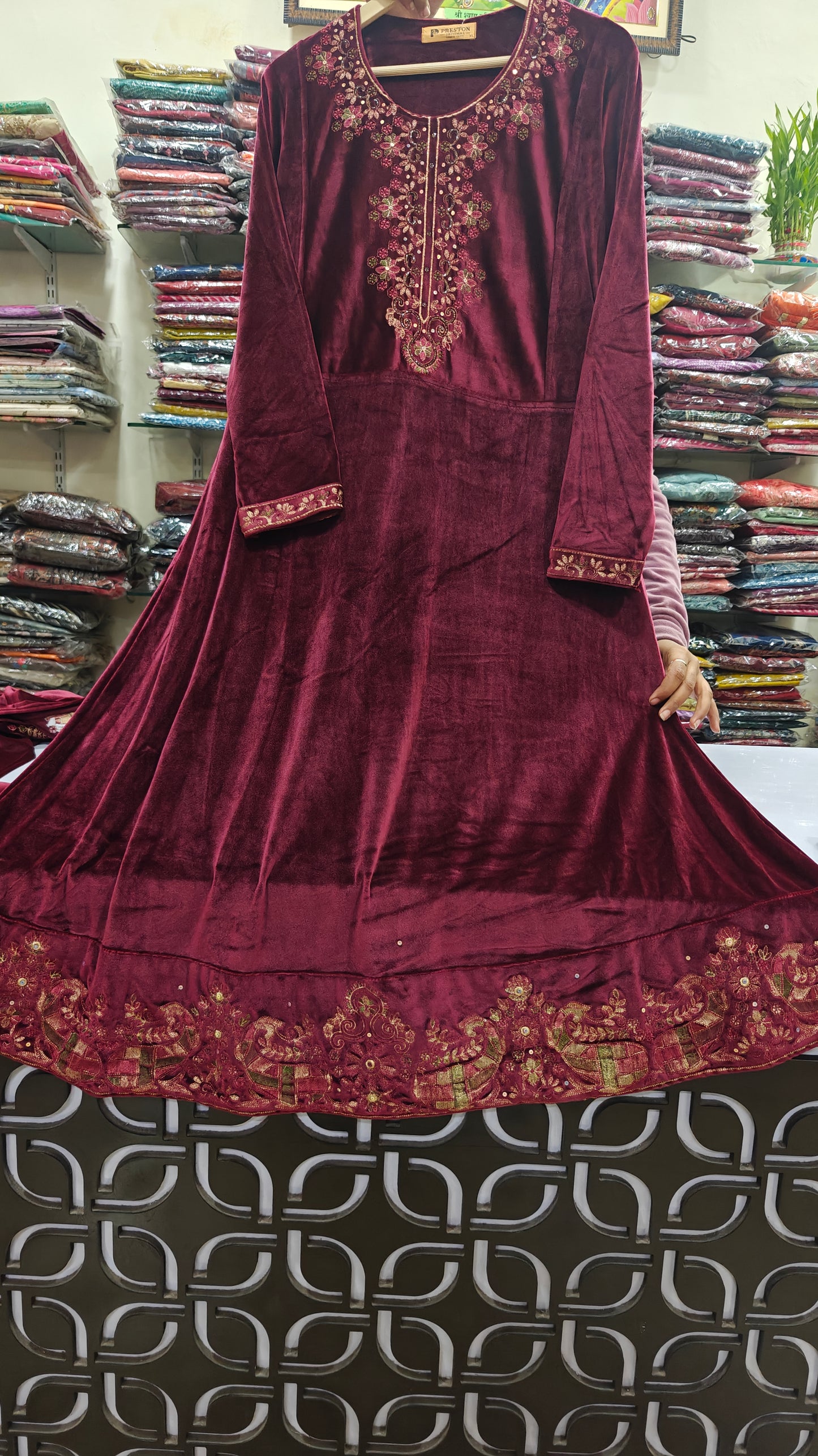 Premium velvet A-line three piece set (B37)