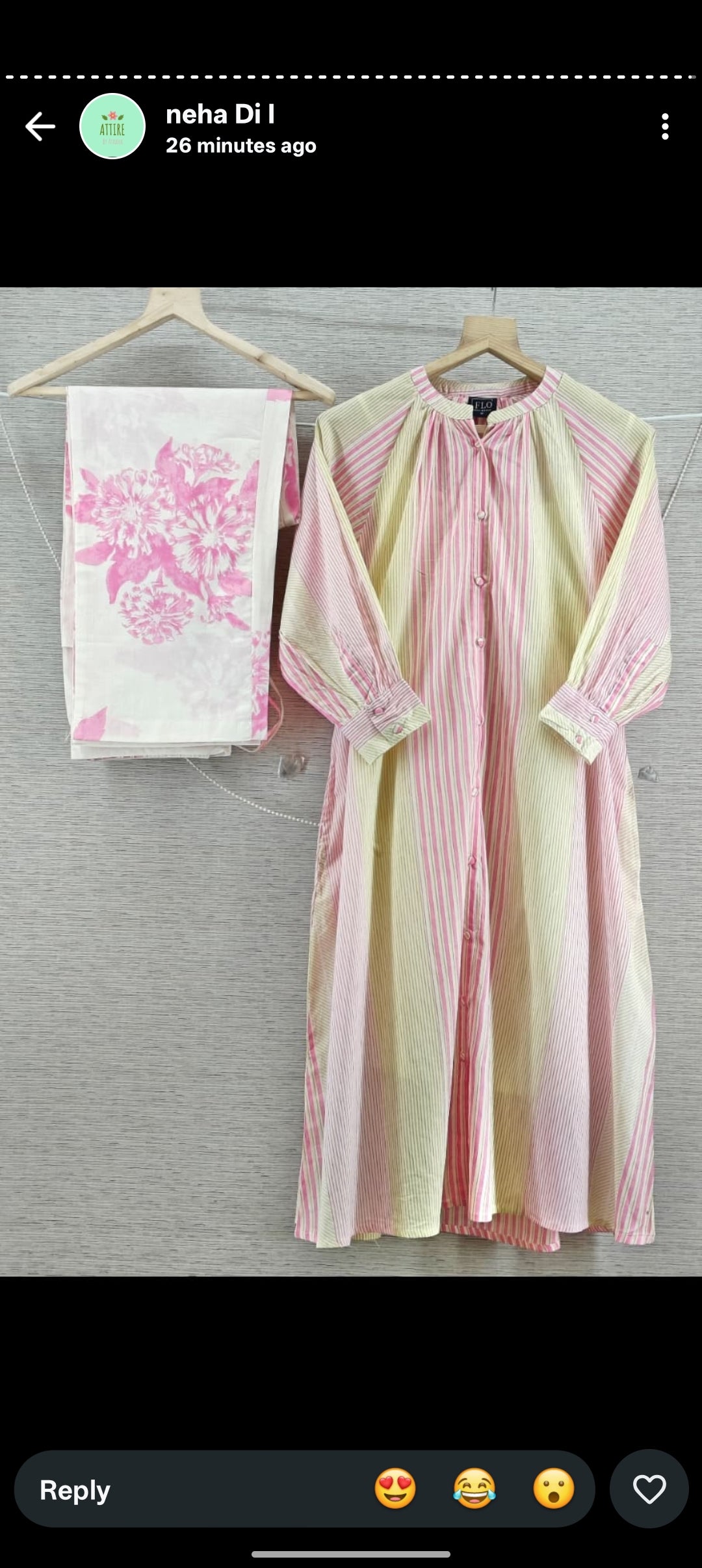 Pure cotton a line pattern with inner two piece cordset (C285)