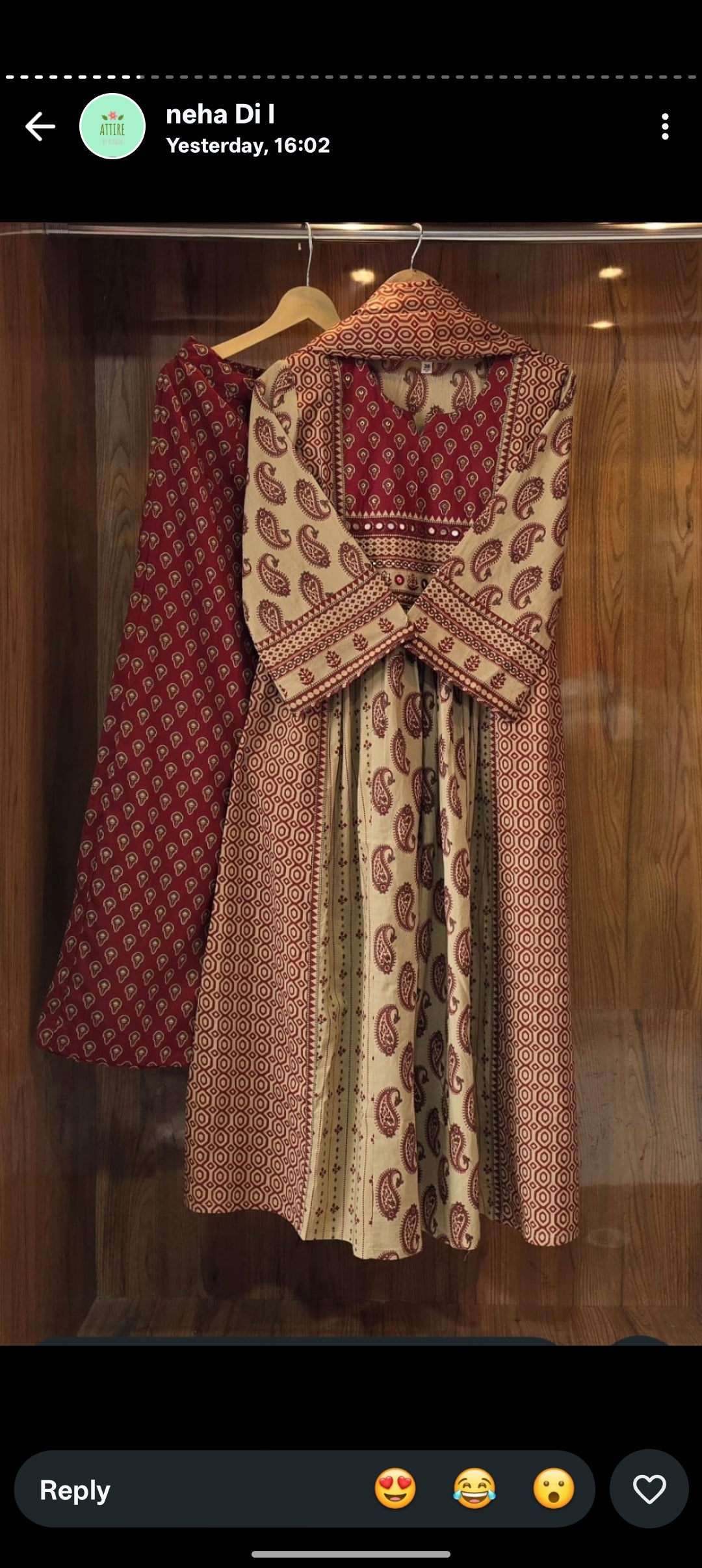 Pure cotton block print smart three piece set (C711)