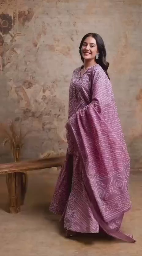 Pure cotton bandani print gopi dress (S272)