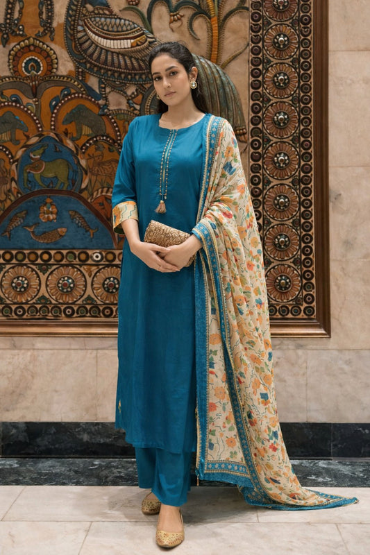 Pure cotton digital print smart three piece set (B465)